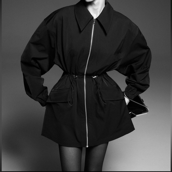 NWT HELSA Tech Gabardine Zip Jacket Dress in Black - XXS - Picture 3 of 8